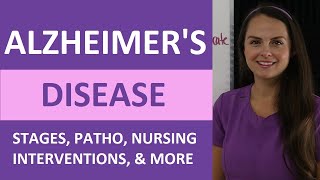 Alzheimers Disease Dementia Nursing Symptoms Treatment Stages Pathophysiology NCLEX [upl. by Menzies]