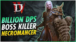 Boss Killer Minion Necromancer Build 1 BILLION DPS Endgame Guide  Diablo 4 Season 4 [upl. by Nillok]