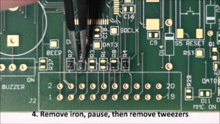 Hand soldering 0603 resistor [upl. by Wendalyn]