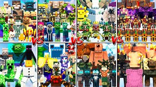 ALL BOSSES ARMY TOURNAMENT in Minecraft Mob Battle Compilation [upl. by Odlonra]