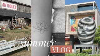 VLOG  hiking antiquing and getting a tattoo [upl. by Nairahcaz]