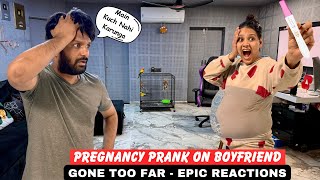 Pregnancy Prank on Boyfriend  Gone Too Far  Epic Reactions [upl. by Oilenroc]