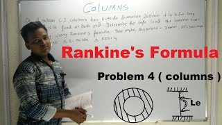 Rankines Formula  Problem  4 Columns and Struts  Hindi [upl. by Bluh]