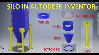 Storage Silo Design in Autodesk Inventor  Storage Silo Assembly in Sheet metal Autodesk Inventor [upl. by Andersen]