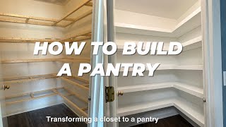 DIY Pantry Build  How to Build Floating Shelves for Pantry [upl. by Dalton671]