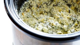 Slow Cooker Spinach Artichoke Dip Recipe [upl. by Nahttam133]