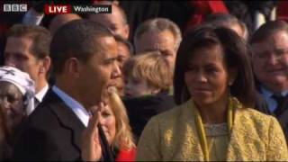 Barack Obama Oath of Office  Sworn In  President Obama The Inauguration  BBC News [upl. by Tatianas]