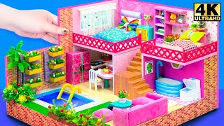 DIY Miniature House 61  Build 2 Storey Summer Villa with Swimming Pool Two Bedroom and More [upl. by Assirol]