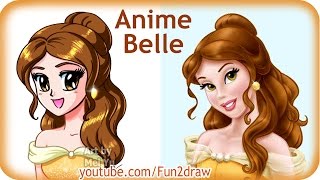 How to Draw Easy  Anime  Manga Girl  Belle  Fun2draw Online Anime Tutorials [upl. by Notlek160]