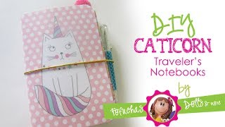 DIY Caticorn Travelers Notebook Wallet  Michaels Craftsmart Card [upl. by Assenev]