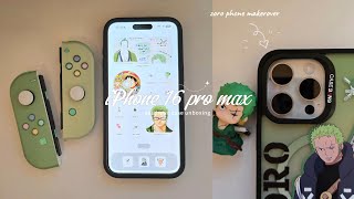 🍃iPhone 16 pro max aesthetic case unboxing  zoro phone makeover  more [upl. by Iphagenia]