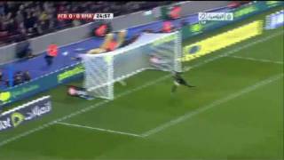 Ozil Amazing Shot vs Barcelona 2512012 Elcalssico [upl. by Yecal]