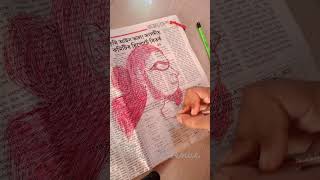 Hanuman ji on newspaper 📿📰 hanuman newspaper bajrangbali pensketch viralvideo shorts [upl. by Krm]