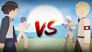 Eren Vs Reiner  AOT  Sticknodes Animation  SK Animations [upl. by Lledualc]