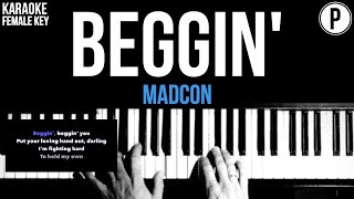 Madcon  Beggin Karaoke FEMALE KEY Slowed Acoustic Piano Instrumental Cover Lyrics Maneskin [upl. by Rats304]