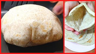 El PAN en sartén que SE INFLA y queda HUECO Pan de pita sin horno Receta pan árabe casero fácil [upl. by Zeculon]