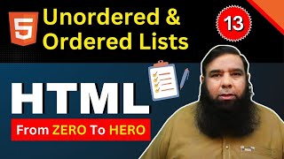 Master Unordered amp Ordered Lists in HTML  Shahid Naeem Tutorial Beginner Friendly  Class 13 [upl. by Richia]