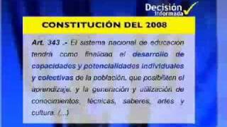 Ecuador Nueva Constitucion Educacio Universitaria Gratuita [upl. by Ttelrahc208]