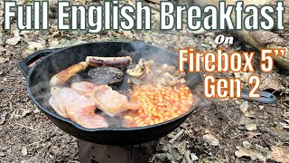 First burn on FIREBOX Stove  English Breakfast in the Woods [upl. by Aitercul93]