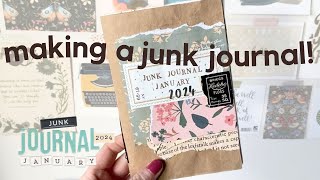 Making my journal for Junk Journal January amp tips for daily prompt challenges 🌟 [upl. by Ahsai537]