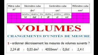 Maths 5ème  Volumes convertir d’unités de mesure Exercice 2 [upl. by Desdamona959]