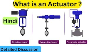 Actuator amp Its Types  Pneumatic Electric amp Hydraulic Actuators  hindi actuator controlvalve [upl. by Haikan]