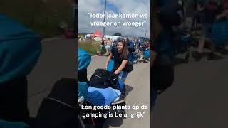 Lange aanschuifrij voor de camping op 50ste editie van Festival Dranouter [upl. by Orwin]