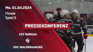 Eisbären TV  Pressekonferenz 01042024 ESV Burgau vs EHC Waldkraiburg 23 nV [upl. by Ennaitsirk248]