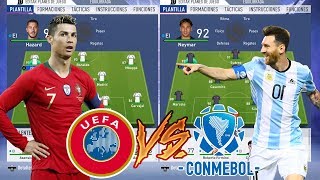 EQUIPO EUROPA VS EQUIPO LATINOAMERICA LATAM  Experimentos Fifa 19 [upl. by Nylessoj]