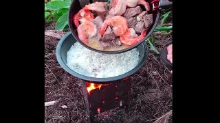 Firebox Garlic Butter Shrimp And Steak Scampi On The Beach [upl. by Garibull]