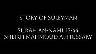 Story of Suleyman  Surah An Naml 1544  Sheikh Mahmoud Al Hussary  English Translation [upl. by Earleen]