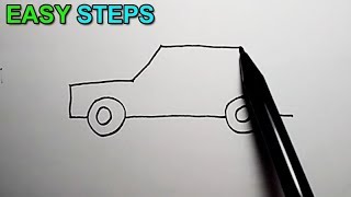 SIMPLEST WAY on How to draw a car  Easy Drawing [upl. by Aisha]