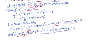 Diff Eqn Reduction of Order Formula derivation [upl. by Noiek]