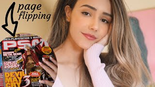 ASMR  Older Gaming Magazine Flipping 🎮 📖 Whispered Tracing Page Crinkles Tapping [upl. by Morna177]