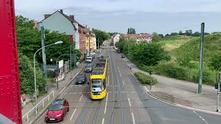 Essen Altendorf Straßenbahnen begegnen sich der Ruhrbahn [upl. by Freeborn559]