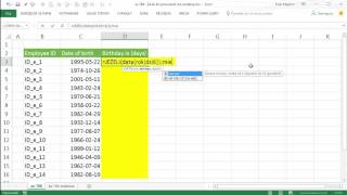 excel708  Za ile dni pracownik ma urodziny  6 funkcji w formule [upl. by Acilejna]