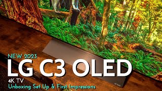 NEW 2023 LG C3 4K OLED Unboxing Set Up amp First Impressions [upl. by Norehc]