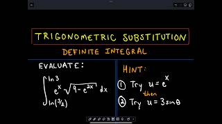 ❖ Trigonometric Substitution with Sine and USubstitution A StepbyStep Example ❖ [upl. by Aveneg80]