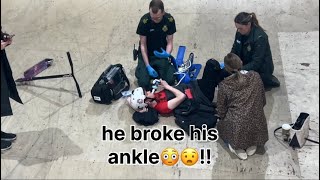 kid broke his ankle at skatepark😰😬 [upl. by Yllet]