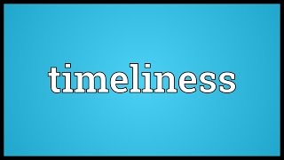 Timeliness Meaning [upl. by Noemi]