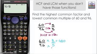 Find Highest Common Factor amp Lowest Common Multiple  No GCDLCM button method Casio Calculator [upl. by Llenahs]