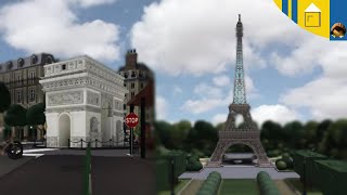 Bloxburg tour Paris in BLOXBURG  Recreating Paris  Collab with itsFloatie [upl. by Celie7]