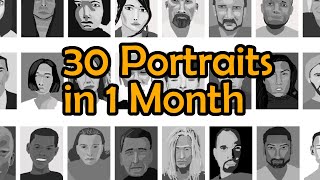 A Month of Portraits Review  JackFexs Art Journey Episode 35 [upl. by Corby]