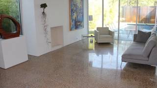 Polished Concrete Floors  Exposed Aggregate  AIA Tour Dallas Modern Homes [upl. by Joshuah787]