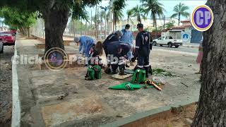 Homem cai de uma altura de 8 metros enquanto tirava manga no bairro Ceará em Parnaíba [upl. by Nirehs]