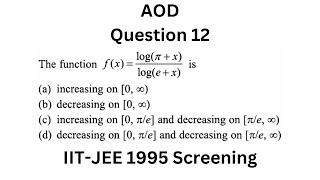 AOD Question 12 IITJEE 1995 Screening Question [upl. by Munn]