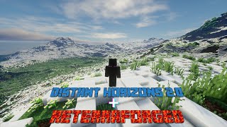 Minecraft Distant Horizons  ReTerraforged  Iris Shaders Benchmark 1204 [upl. by Vanda]