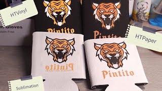 Differences between Sublimation  Heat Transfer Vinyl and Heat Transfer Paper on Koozies Cricut [upl. by Surdna]