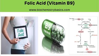 Folic Acid  Structure Active Form Functions and Deficiency  Folic Acid Vitamin B9 [upl. by Tallia975]