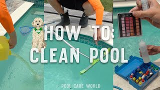 HOW TO CLEAN A POOL  WEEKLY SERVICE TRAINING [upl. by Jadd244]